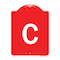 Signmission Designer Series Sign-Sign W/ Letter C, Red & White Aluminum Sign, 18" x 24", RW-1824-22960 A-DES-RW-1824-22960 - alternate 1